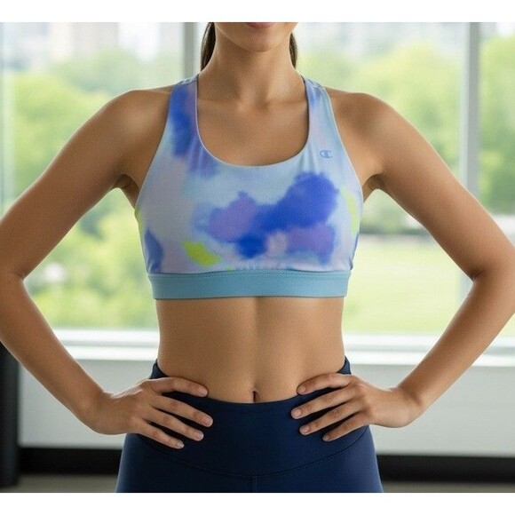 Champion Women's Absolute Tie Dye Pastel Medium Impact Sports Bra SZ Medium - Picture 1 of 10